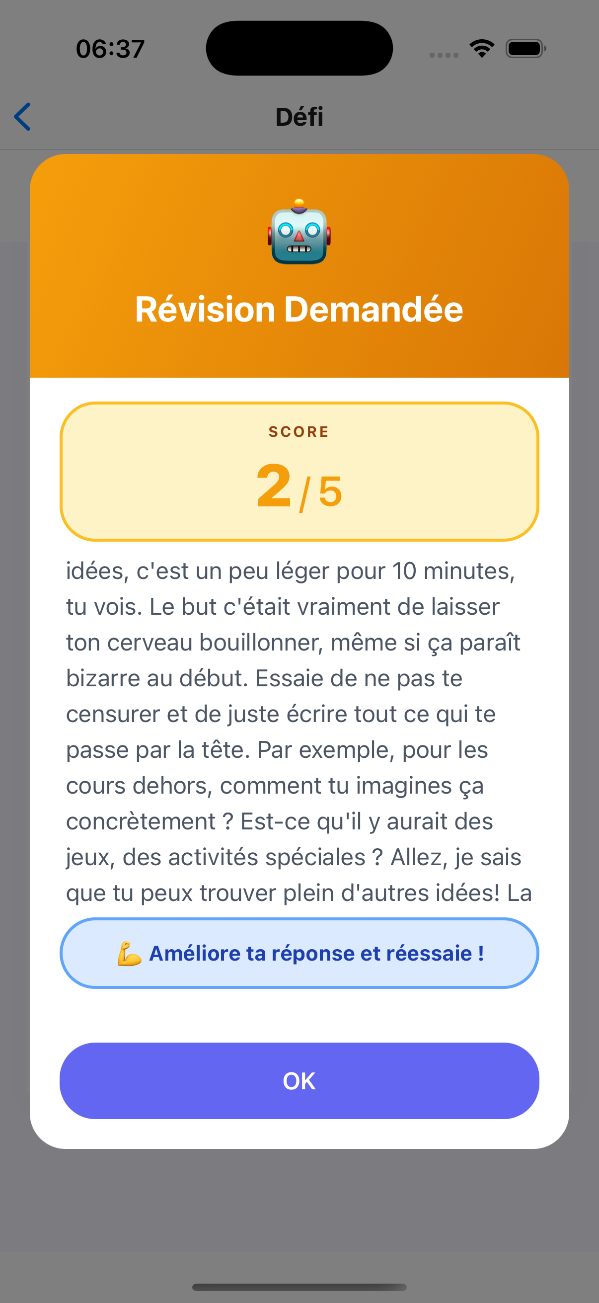 Feedback du Mentor Apex